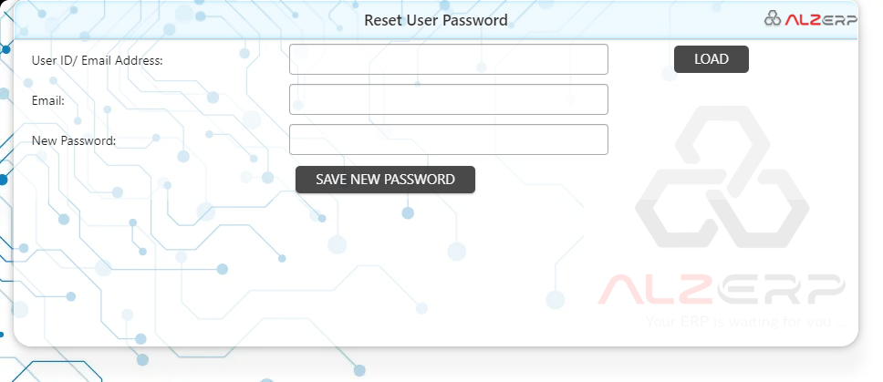 Resetting User Passwords and Email Addresses in ALZERP Cloud ERP